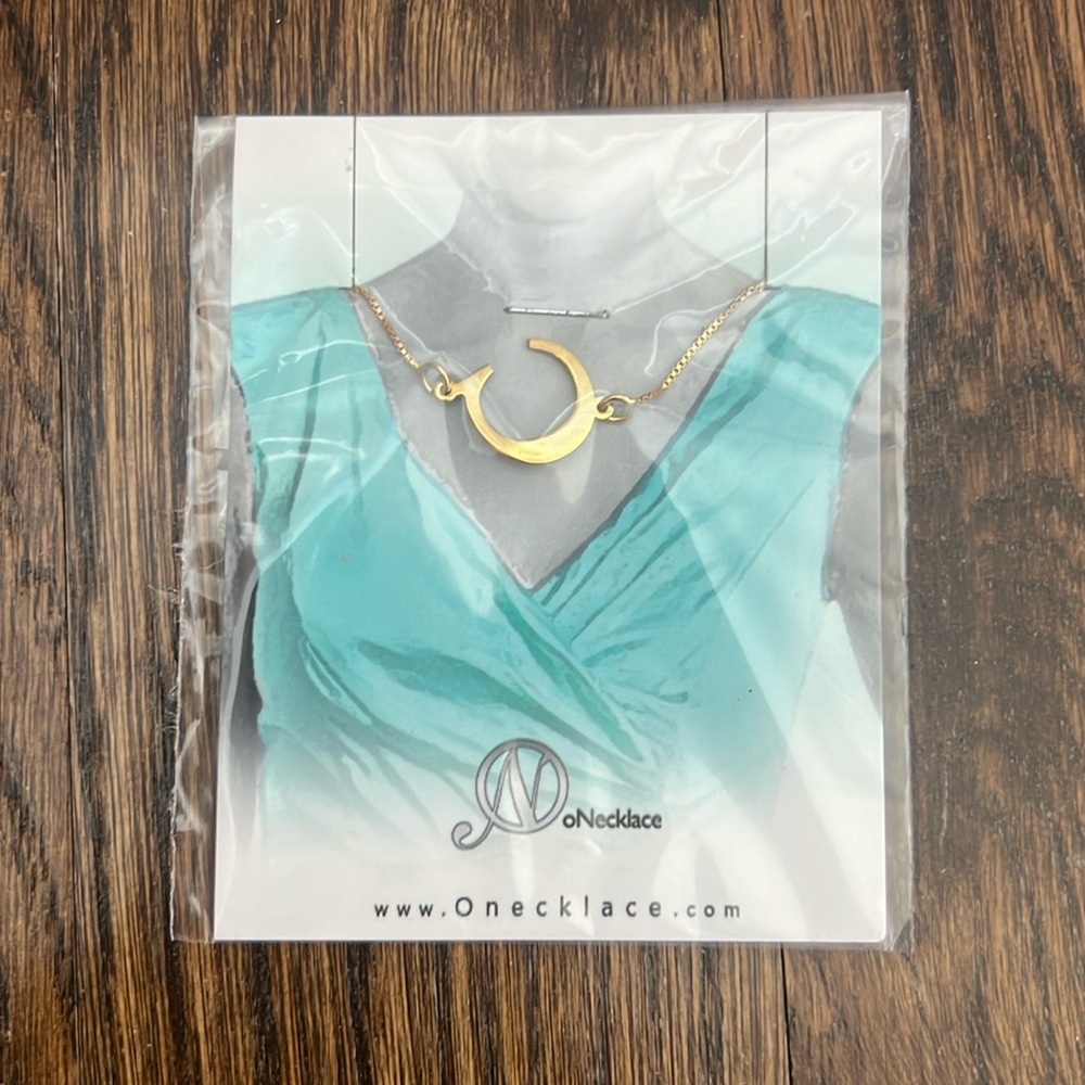 Gold Sideways “C” Necklace